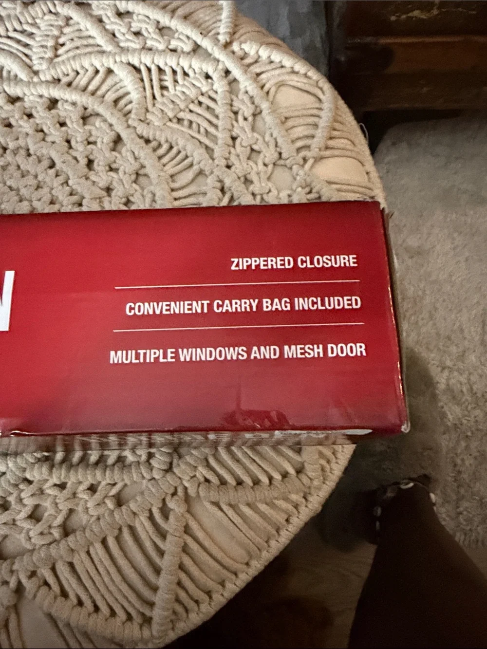Coleman Red and Gray Doggie Tent - Portable Waterproof Pet Shelter